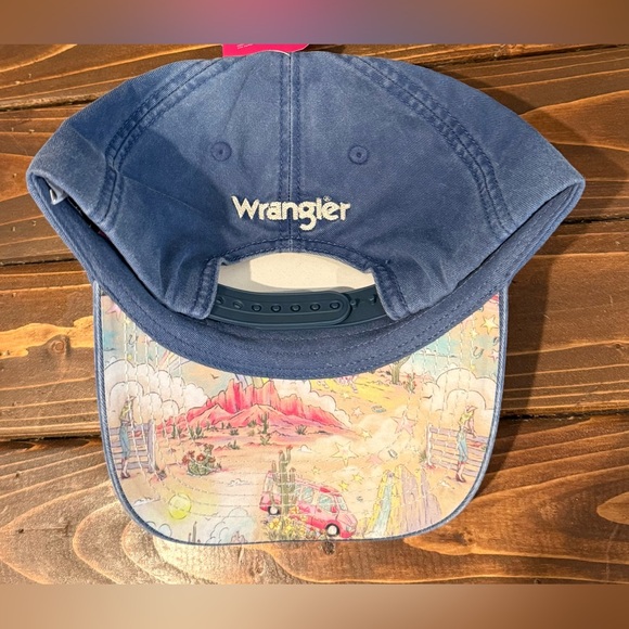 Wrangler Barbie Embroidered Snapback Adult Blue Washed Denim Hat NWT - Picture 2 of 9